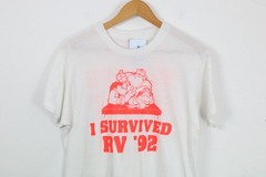 Smarty’s t-shirt | Vintage 1992 neon red I survived RV 92 graphic | bar lounge s