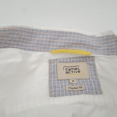 Camel Active Men’s Button-Down Shirt White Cotton Adventure Discover Vg0 Size M