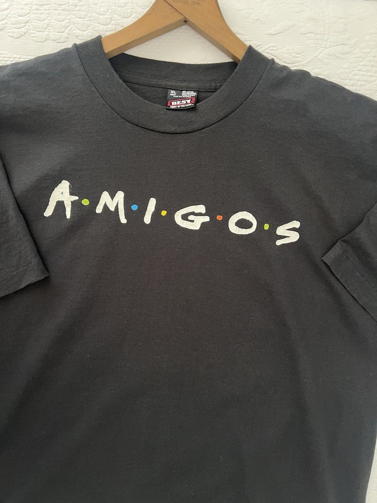 Vintage AMIGOS Friends TV Show Parody Single Stitch XL Spanish Club T-Shirt 90s