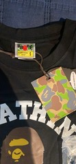 A Bathing Ape BAPE Men’s Black Logo Graphic Print Crew Neck T-Shirt Size S