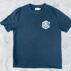 Topman Shirt Mens M Escape Organic Cotton Graphic Tee Black Short Sleeve TShirt