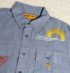 NWT Round Two Western Button Up Shirt Men’s Small Washed Blue Sean Wotherspoon