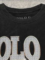 POLO G Black American Rap Artist Shirt Hall Of Fame XL Iced Out Faded Music Tour