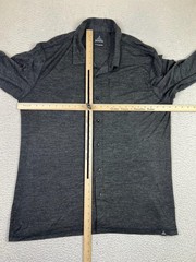 PrAna Beau Shirt Mens 2XL Gray Knit Wool Blend Long Sleeve Button Up Casual READ