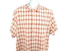 ExOfficio Outdoor Shirt M Red Check Vented Button Up Fishing Hiking