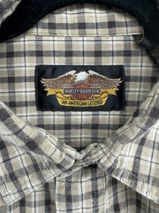 Harley-Davidson Plaid Long Sleeve Button-Up Shirt L Cotton Embroidered Pockets