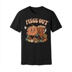 Retro Pie Out Pumpkin & Flower Thanksgiving Fall Vintage T-shirt