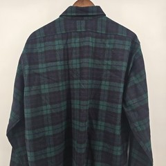 Vintage Pendleton Plaid Board Shirt Loop Collar Green Outdoor Clean Size XL