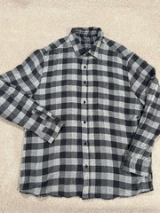 Faherty Shirt Mens 2xl Xxl Reversible Flannel Button Up Gray Blue Plaid Work