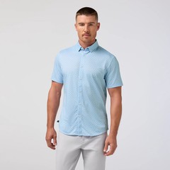 Mizzen + Main Halyard Dress Shirt in Cloud Blue Circle Dash, Size Medium