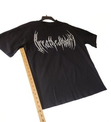 Men’s Black Gothic Graphic Print Crew Neck Short Sleeve T-Shirt Double-Sided S