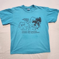 Vtg 1989 New Mexico Stedman Teal Tee Large Made In USA Single Stitch 1980’s