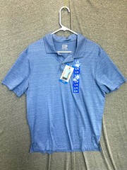 32 Degrees Cool Men’s Performance Polo Shirt Blue Heather Size L NWT
