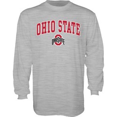 Blue 84 Mens Ohio State Buckeyes Long Sleeve T Shirt Gray Arching Over Ohio