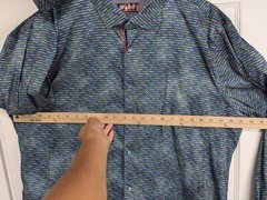 Spazio Uomo Shirt Men’s 2XL Blue Button Up Long Sleeve Polyster Blend