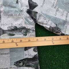 Vintage Columbia Shirt Mens XL Fish Species Print All Over Spotted Bass Sunfish