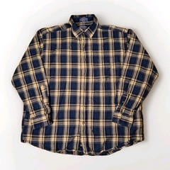 VTG Sir Pendleton Blue Plaid Wool Button Up Shirt Lightweight USA Fabric Size XL