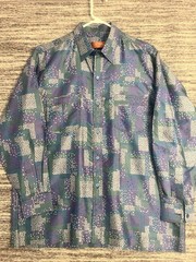Vintage Le Bombyx Thailand Handmade Men’s 100% Silk Multicolor Button Up Shirt