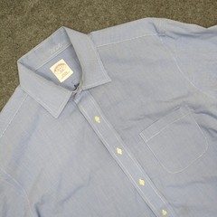 Brooks Brothers Mens 346 Button Down Shirt 16 4/5 Blue Checkered Non Iron Cotton