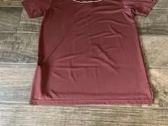 Texas Standard Mens Medium Polo Shirt Western Stretch Maroon w/White Piping