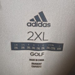 Adidas Performance Flex Golf Polo Shirt Mens 2XL White Grey Red Striped