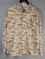 Vintage Columbia River Lodge Bird Dog Hunting Men’s XL Shirt Button Down Outdoor