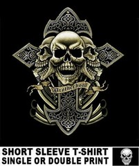 Hard Core Outlaw Biker Brotherhood V Twin Motorcycle Rider Skull T-shirt AB64