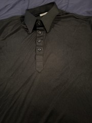 NWOT Collars & Co Dress Polo Shirt Men’s Medium Solid Black Straight Collar $88