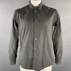 BARENA Size XL Grey Cotton Long Sleeve Shirt