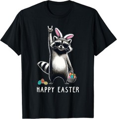 Cute Easter Raccoon Men Women Kids Boys Girls Funny Easter T-Shirt