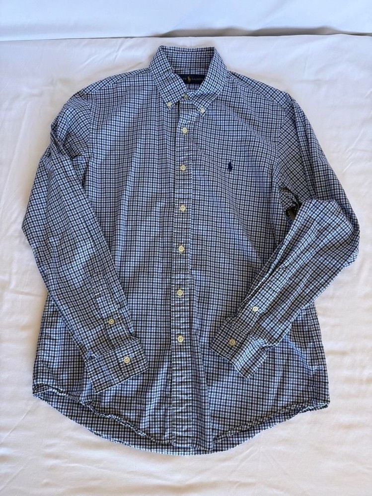 Ralph Lauren Blue Gingham Button Down Shirt