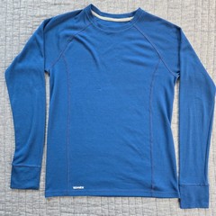 TechWick Base Layer Shirt (Mens – S) – Blue Long Sleeve 100% Polyester