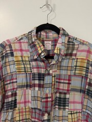 Brooks Brothers Men’s Button-Up Madras SS Shirt in Multi-Color, Size Medium (M)