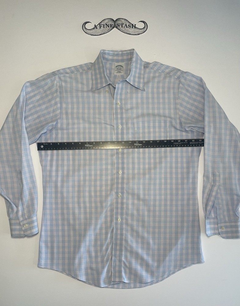 Brooks Brothers Shirt Men’s Plaid Dress Shirt Button Front Long Sleeve 16 34 L