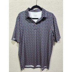 STRAIGHT DOWN Golf Polo Shirt Mens MED Black Billiard Pool Ball AOP Prestwick