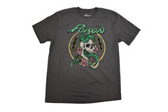 Poison Mens Poison Metal Rock Band Classic Retro Graphic Gray Shirt New S, L, XL