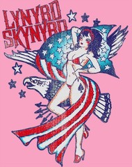 Lynyrd Skynyrd Lady Liberty Eagle Stars Stripes US Flag Rock Men’s T-Shirt