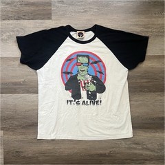 Vintage 90s / Y2K Frankenstein Horror Raglan Tee – Made in USA