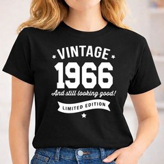 Personalised 60th Birthday Queen Party Women TShirts 1966, Old days 60