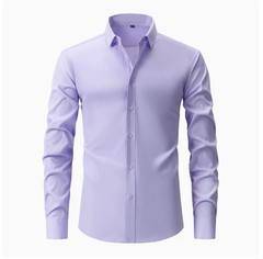 Mens Dress Shirt Formal Business Long Sleeves Non Iron Elastic Casual Shirts Hot