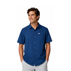 Columbia Men’s Carbon Shirt Slack Tide PFG Camp Shirt UPF 50 S/S (469)