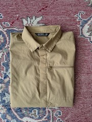 Arc’teryx Button Up Shirt Mens Medium Yellow Micro Check Short Sleeve