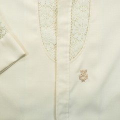 Iolani Beau Tiki Shirt Mens Large Hawaiian Wedding Lace Button Up Event Formal