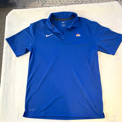 Nike Dri-FIT Men’s M Blue Solid Polo Shirt Short Sleeve Moisture Wicking