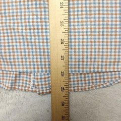Johnnie-O Shirt Mens M Beige Check Button-Up Cotton Long Sleeve Vietnam