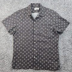 Taylor Stitch Shirt Mens 38 Small Brown Hawthorne Camp Short Sleeve Linen Blend