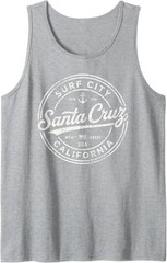 Vintage Santa Cruz Surf City California West Coast Retro Tank Top