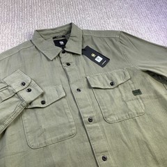 G Star Raw Marine Slim Fit Long Sleeve Shirt Shamrock Green Mens Size L NWT