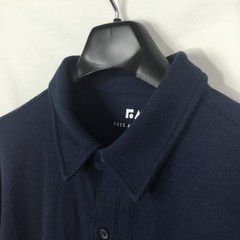 Free Assembly Mens Knit Sport Shirt 2XL Navy Blue Performance Short Sleeve