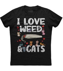 Funny Cat Lover Graphic T Shirt Green Leaf Theme Unisex S-5XL